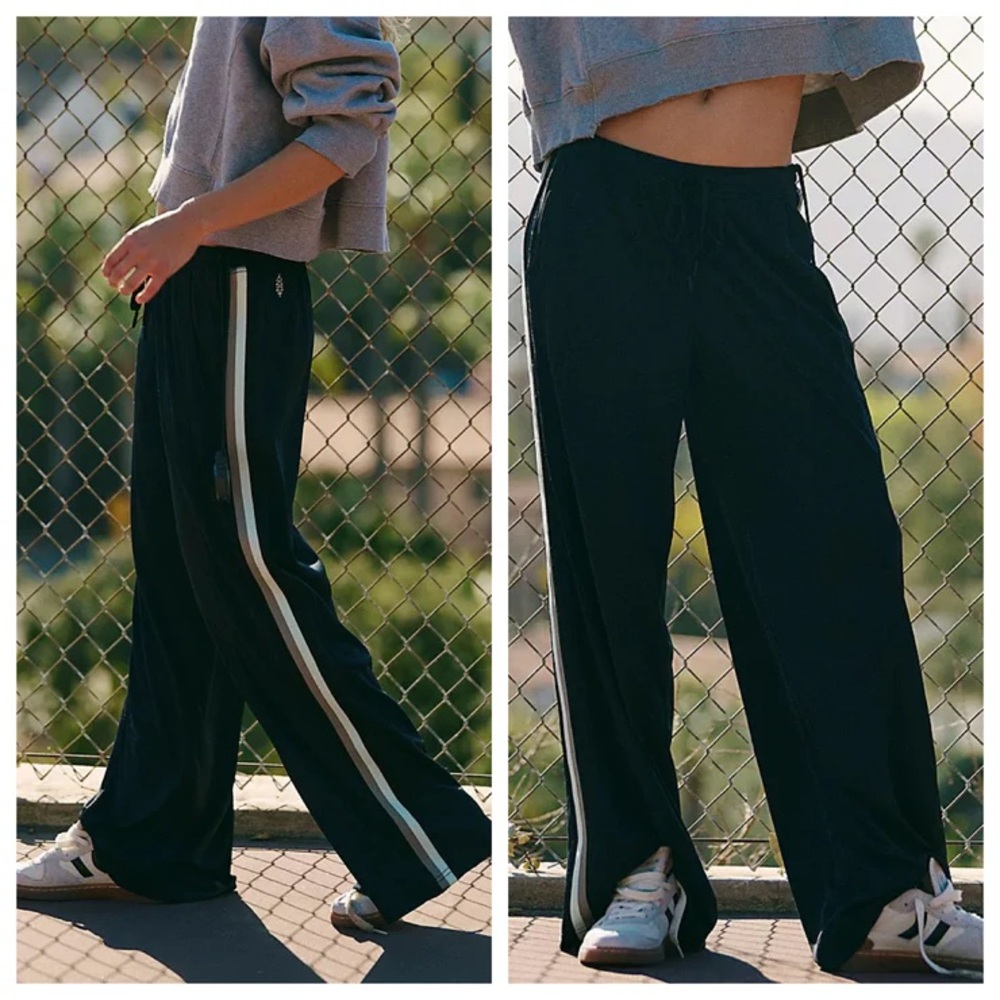 NEW Free People One On One Mesh Pants in Black